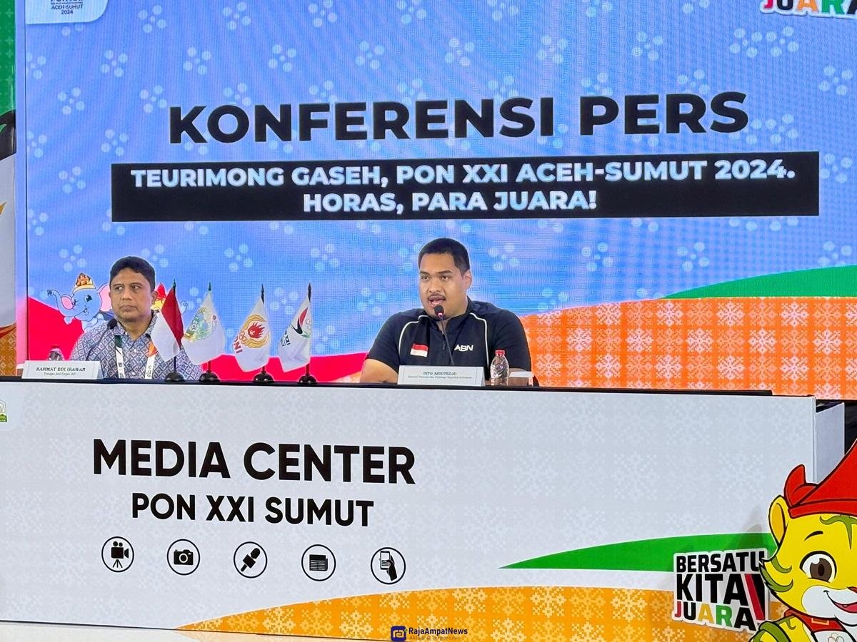 KET: Menteri Pemuda dan Olahraga Dito Ariotedjo memberikan nilai 8,5 dari 10 untuk pelaksanaan Pekan Olahraga Nasional (PON) Aceh-Sumatra Utara 2024 di Medan, Sumatra Utara (Sumut), Jumat (20/9/2024)/Infopublik.id