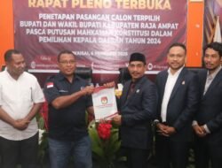 KPU Tetapkan Ori-Mansyur sebagai Bupati dan Wakil Bupati Raja Ampat Terpilih