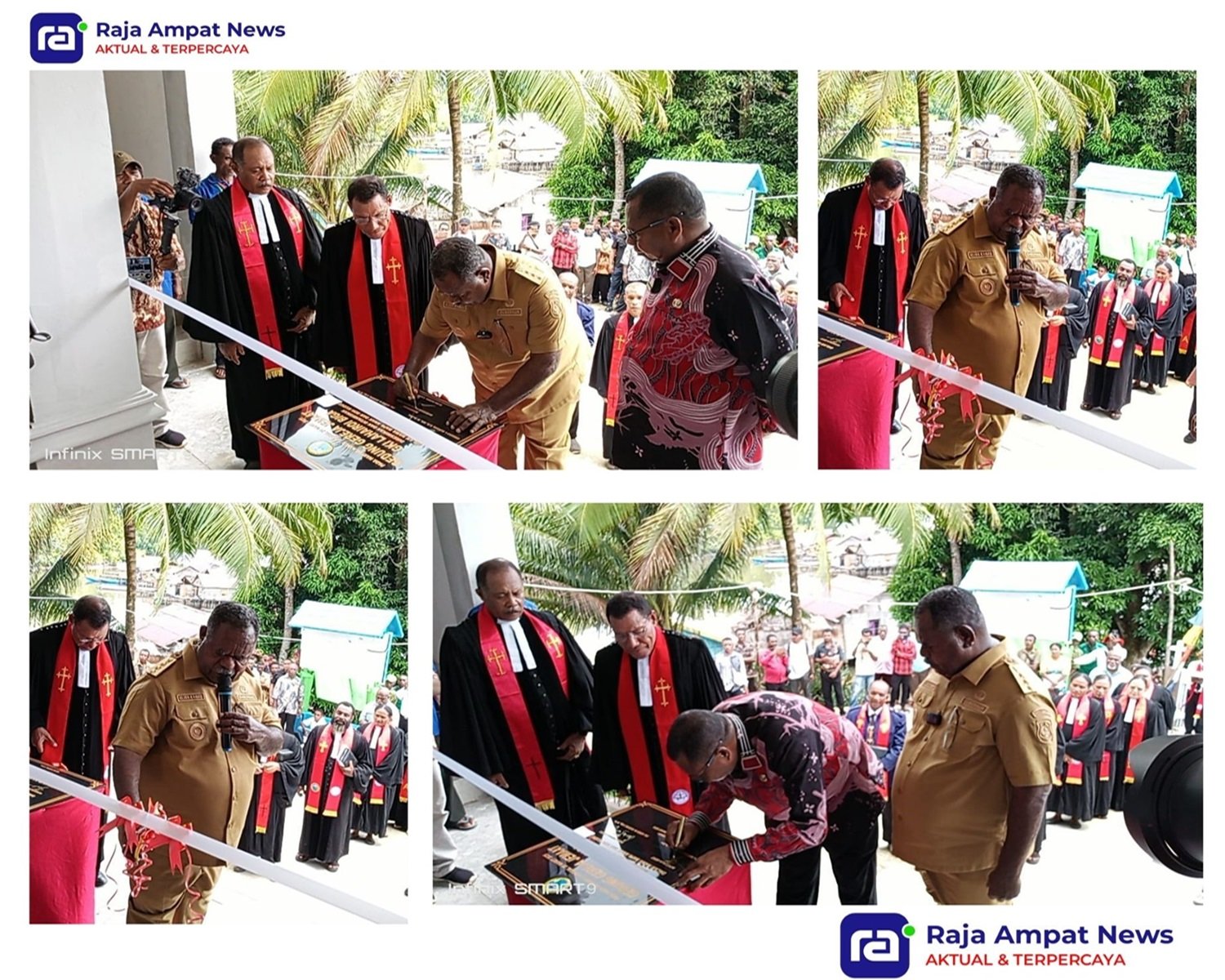 KET: Dokumentasi peresemian dan penandatangan prasasti peresmian Gedung Gereja baru Jemaat GKI Lahairoi Kampung Biga, Distrik Misool Barat, Klasis Raja Ampat, Kamis (20/3/2025)/Foto: Derek Mambrasar