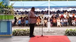 KET: Bupati Raja Ampat, Orideko i. Burdam memberikan sambutan pada Kunker Perdana Gubernur Papua Barat Daya di Raja Ampat, Sabtu (8/3/2025)/FT. Derek M