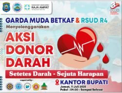 HUT ke-3 Garda Muda Betkaf: Aksi 100 Kantong Darah, Kontribusi Nyata Pemuda bagi Negeri