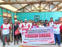 DPC BMP Raja Ampat Bagikan Sembako kepada Warga Kampung Yensner, Dukung Program Pemerintah Pusat